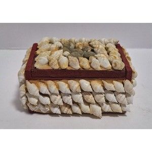 VINTAGE SEASHELL KEEPSAKE JEWELRY TRINKET SHELL ENCRUSTED BOX